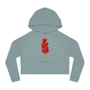 Pretty Posh Things Red Heart Balloons Cropped Hoodie