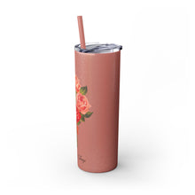 Load image into Gallery viewer, Pretty Posh Things Bouquet of Red &amp; Pink Roses Skinny Tumbler with Straw, 20oz