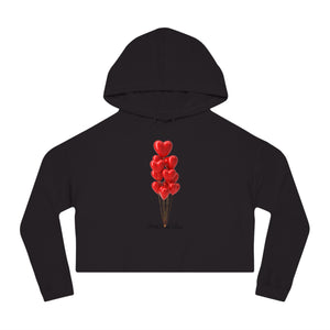 Pretty Posh Things Red Heart Balloons Cropped Hoodie