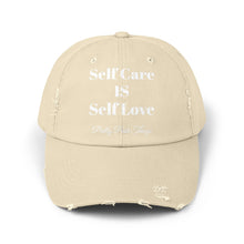 Load image into Gallery viewer, Pretty Posh Things SELF CARE IS SELF LOVE Distressed Cotton Baseball Cap