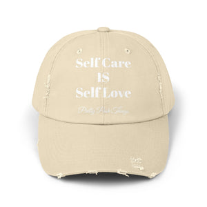 Pretty Posh Things SELF CARE IS SELF LOVE Distressed Cotton Baseball Cap