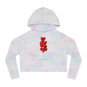 Pretty Posh Things Red Heart Balloons Cropped Hoodie