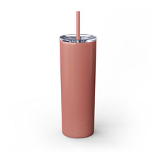 Load image into Gallery viewer, Pretty Posh Things Bouquet of Red &amp; Pink Roses Skinny Tumbler with Straw, 20oz