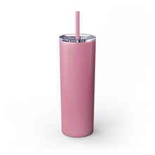 Load image into Gallery viewer, Pretty Posh Things Bouquet of Red &amp; Pink Roses Skinny Tumbler with Straw, 20oz