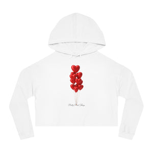 Pretty Posh Things Red Heart Balloons Cropped Hoodie