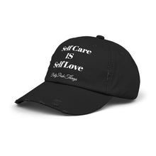 Load image into Gallery viewer, Pretty Posh Things SELF CARE IS SELF LOVE Distressed Cotton Baseball Cap