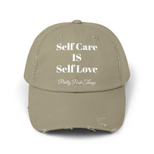 Load image into Gallery viewer, Pretty Posh Things SELF CARE IS SELF LOVE Distressed Cotton Baseball Cap