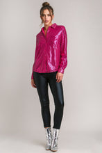 Load image into Gallery viewer, Umgee Sequin Long Sleeve Shirt with Side Chest Pocket