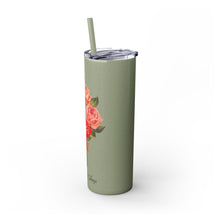 Load image into Gallery viewer, Pretty Posh Things Bouquet of Red &amp; Pink Roses Skinny Tumbler with Straw, 20oz