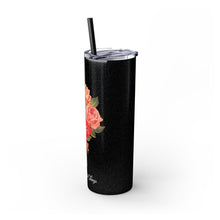 Load image into Gallery viewer, Pretty Posh Things Bouquet of Red &amp; Pink Roses Skinny Tumbler with Straw, 20oz