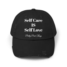 Load image into Gallery viewer, Pretty Posh Things SELF CARE IS SELF LOVE Distressed Cotton Baseball Cap