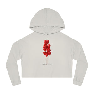 Pretty Posh Things Red Heart Balloons Cropped Hoodie