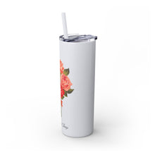 Load image into Gallery viewer, Pretty Posh Things Bouquet of Red &amp; Pink Roses Skinny Tumbler with Straw, 20oz