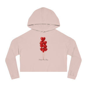 Pretty Posh Things Red Heart Balloons Cropped Hoodie