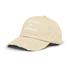 Load image into Gallery viewer, Pretty Posh Things SELF CARE IS SELF LOVE Distressed Cotton Baseball Cap