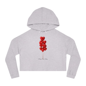 Pretty Posh Things Red Heart Balloons Cropped Hoodie