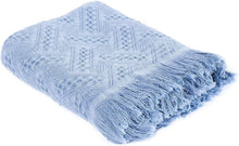 Load image into Gallery viewer, Kasentex 100% Cotton Soft Knitted Throw Blanket, Room Decor, Graduation Gifts, Fathers Day Gift, Mom Gift
