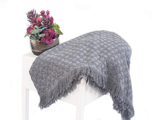 Load image into Gallery viewer, Kasentex 100% Cotton Soft Knitted Throw Blanket, Room Decor, Graduation Gifts, Fathers Day Gift, Mom Gift