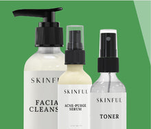 Load image into Gallery viewer, Nighttime Spa Bundle: 1-Skinful Facial Serum + 1-Skinful Facial Toner + 1-Skinful Facial Cleanser