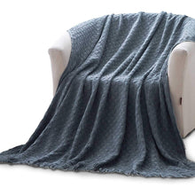Load image into Gallery viewer, Kasentex 100% Cotton Soft Knitted Throw Blanket, Room Decor, Graduation Gifts, Fathers Day Gift, Mom Gift