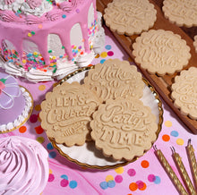 Load image into Gallery viewer, Embossed Birthday Cookie Stamp - "HBD" HAPPY BIRTHDAY