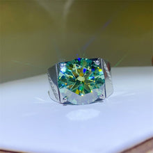 Load image into Gallery viewer, 10 Carat Moissanite 925 Sterling Silver Signet Ring