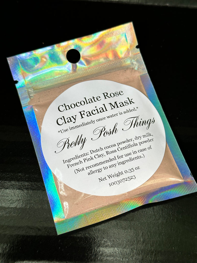 Pretty Posh Things Chocolate Shoppe: Spa Facial Mask Packets, Individual Packets (Make up to 3 to 4 facial masks per packet!)