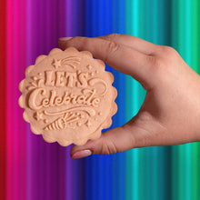 Load image into Gallery viewer, Embossed Birthday Cookie Stamp - "HBD" HAPPY BIRTHDAY