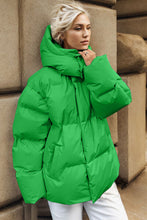 Load image into Gallery viewer, Pocketed Zip Up Hooded Puffer Jacket