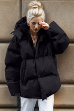 Load image into Gallery viewer, Pocketed Zip Up Hooded Puffer Jacket