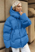 Load image into Gallery viewer, Pocketed Zip Up Hooded Puffer Jacket