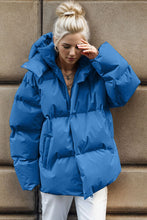 Load image into Gallery viewer, Pocketed Zip Up Hooded Puffer Jacket