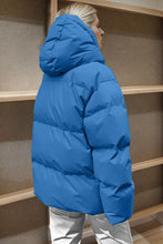 Load image into Gallery viewer, Pocketed Zip Up Hooded Puffer Jacket