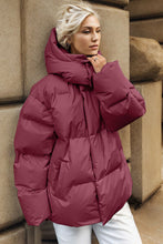 Load image into Gallery viewer, Pocketed Zip Up Hooded Puffer Jacket