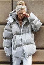 Load image into Gallery viewer, Pocketed Zip Up Hooded Puffer Jacket