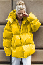 Load image into Gallery viewer, Pocketed Zip Up Hooded Puffer Jacket