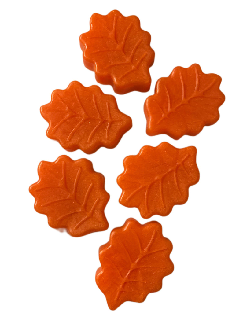 Fall Leaf Glycerin Soaps, Set of 6 (10 oz total)—in Orange